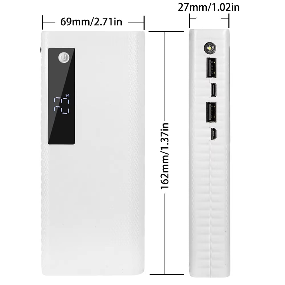 DIY Battery Power Bank Box 5 Slots 21700 Battery Power Box 5V/2.1A Dual Port Output Power Bank Portable Power