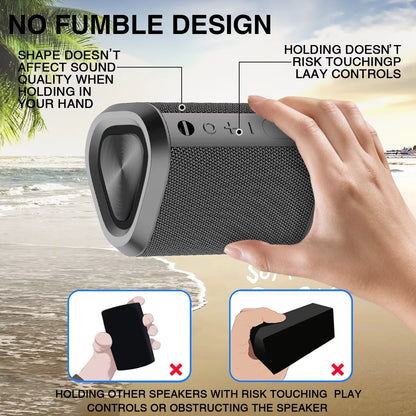 Bluetooth Speaker, 24H Playtime Portable Wireless Bluetooth 5.0 Speaker with Stereo Bass, up to 100 Ft Bluetooth Range, IPX7 Waterproof Mini Bluetooth Speaker