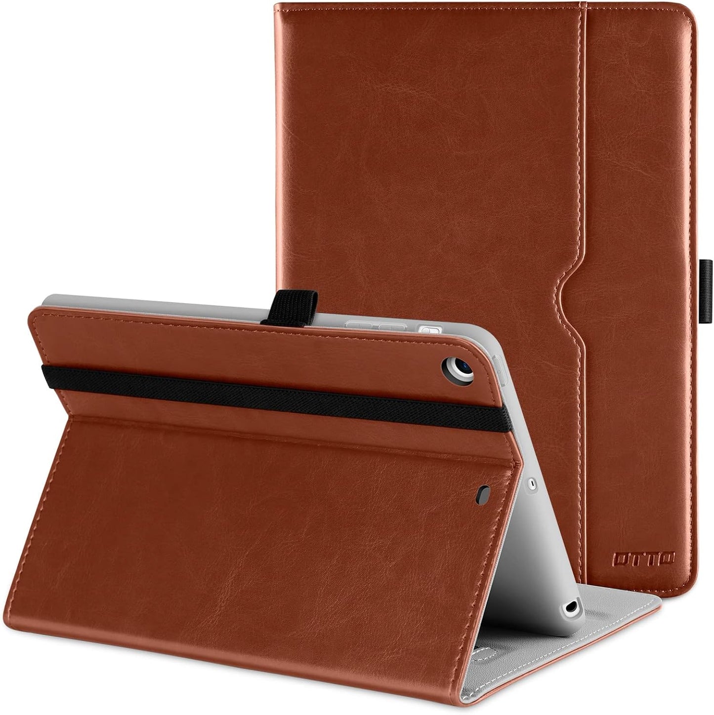 for Ipad Mini 1 2 3 Case, Premium Leather Folio Stand Cover Case with Multi-Angle Viewing and Auto Wake-Sleep Function, Front Pocket for Ipad Mini 1/Mini 2/Mini 3 - Brown