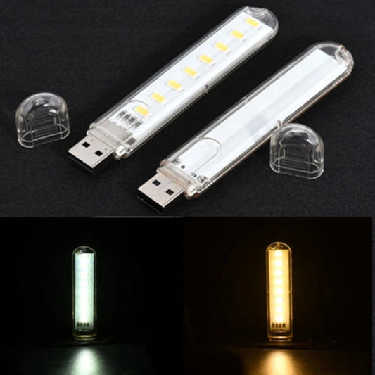 Mini Portable USB Night LED Lamp 8 LEDs Super Bright Night Book Lights x Reading Light For USB Power Bank PC Laptop Notebook